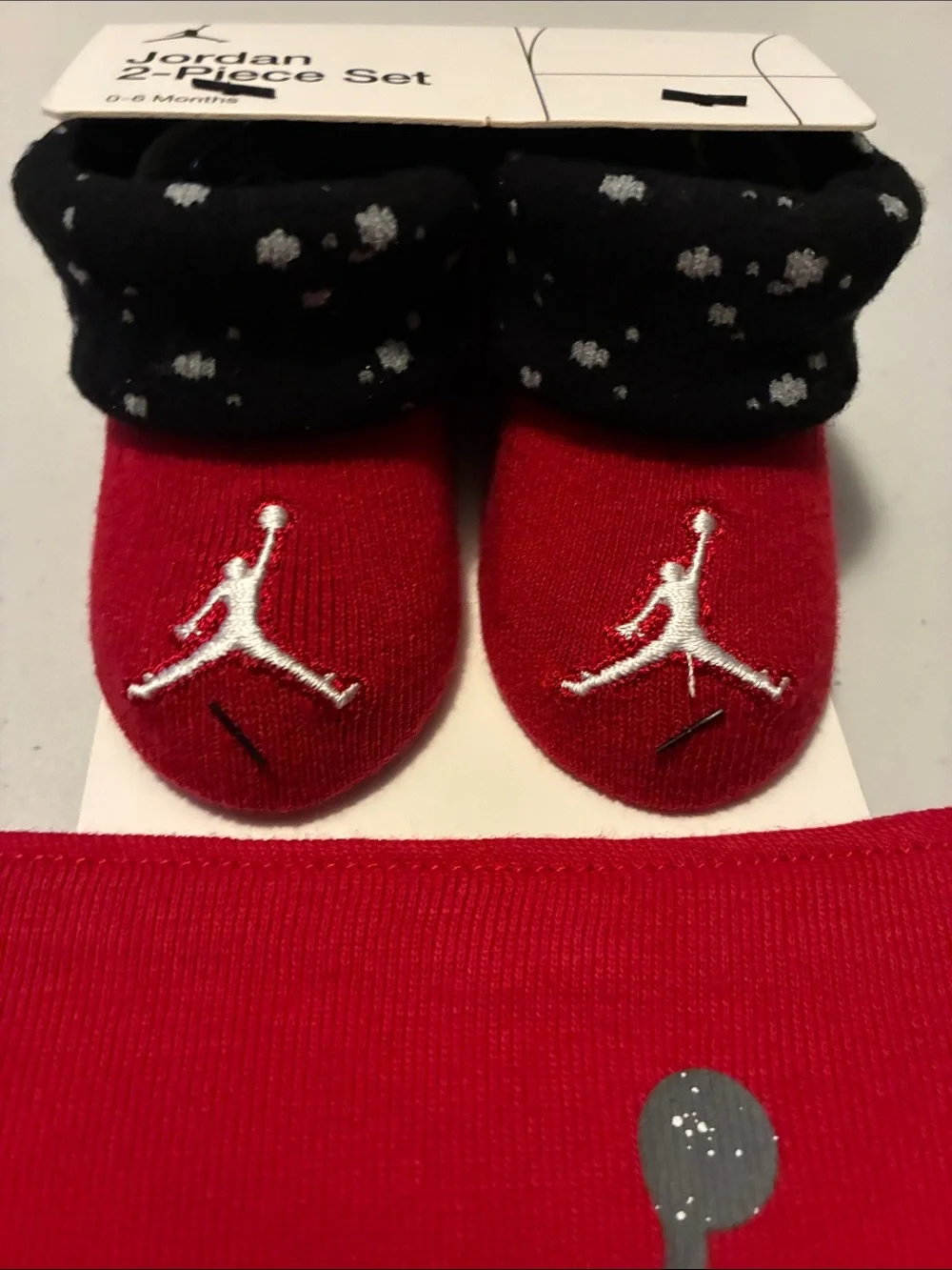 Nike Red Bib and Black-Red Jordan Sock Set